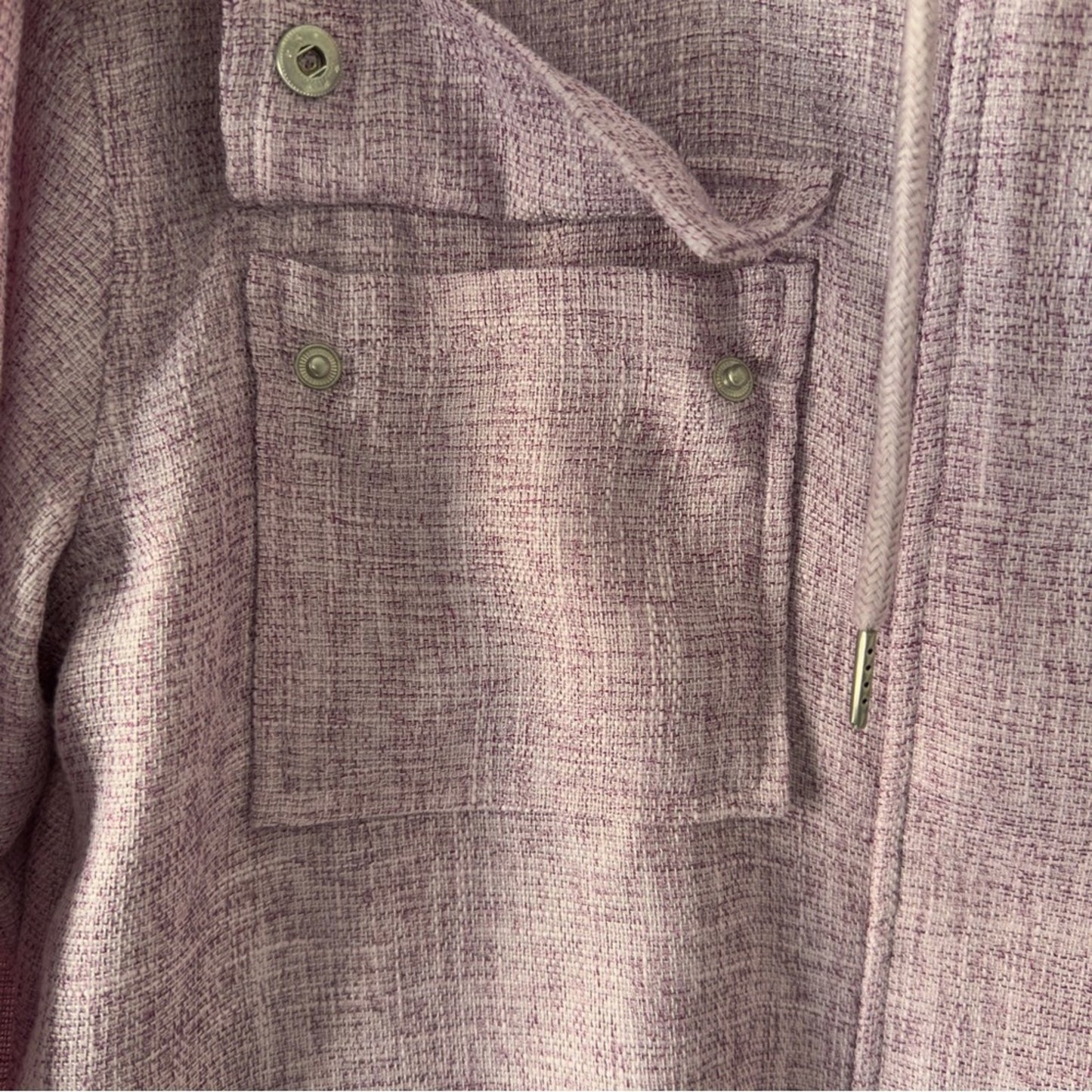 Anthropologie Avec Les Filles Lilac Hooded Jacket Full Zip Snap Drawstring hood