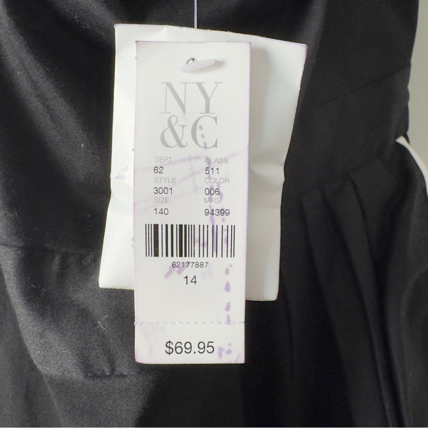 Vintage 2000s Y2K New York & Co. Black and White Strapless Dress Mini Ruffle NWT
