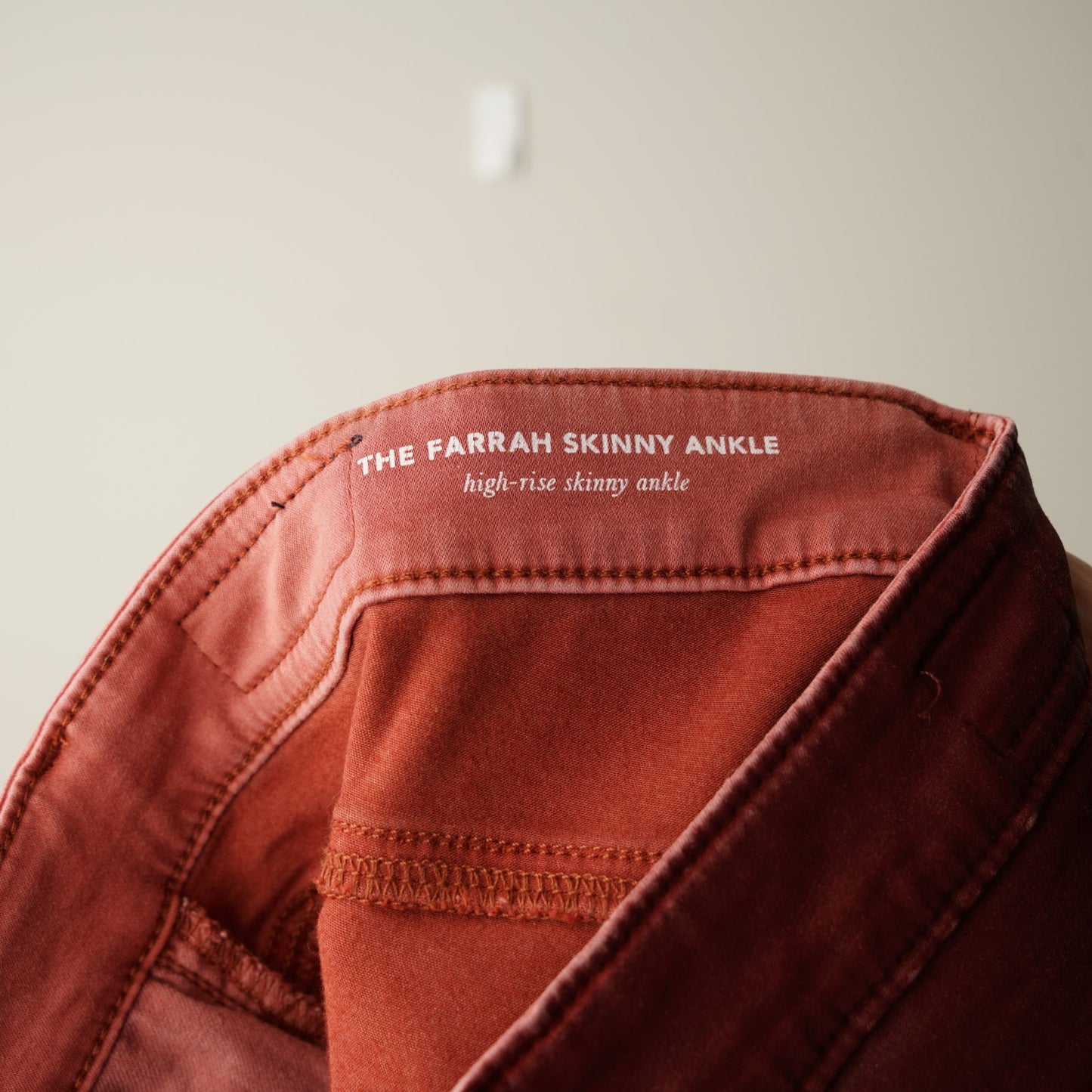 Adriano Goldschmied The Farrah Skinny Ankle Jeans Pants High-Rise Red USA Made