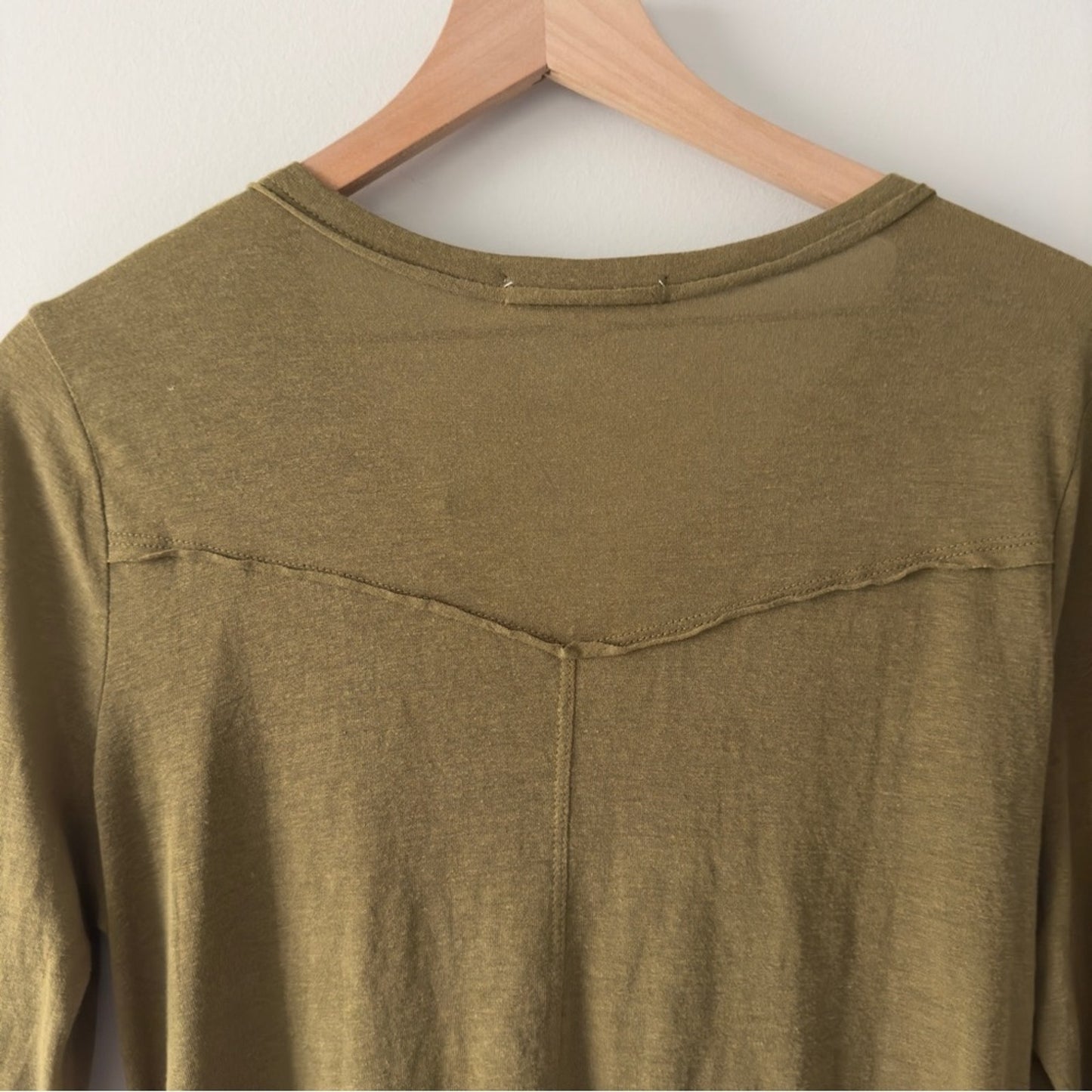 Young Fabulous & Broke Button Down Shirt Linen Blend Front pocket long sleeve S