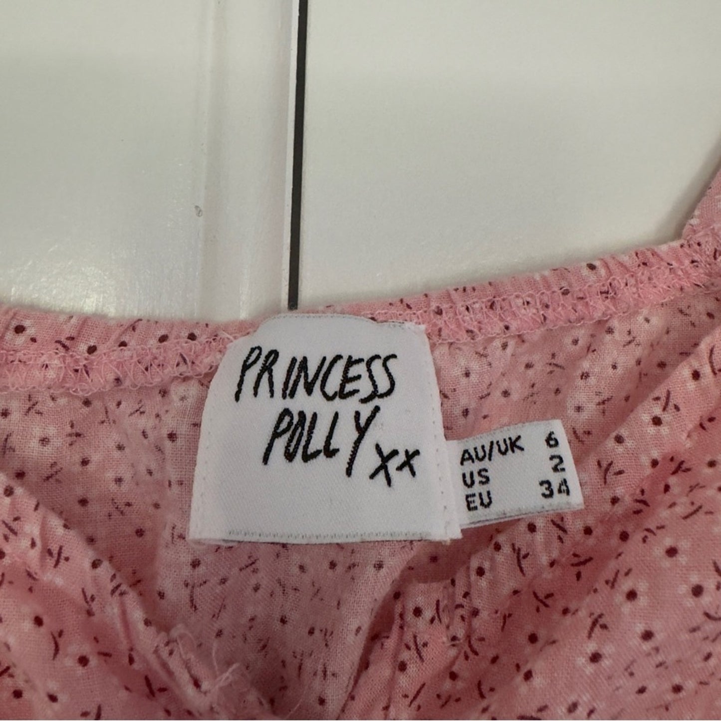 Princess Polly puff sleeve floral crop top button down front cotton blend smock