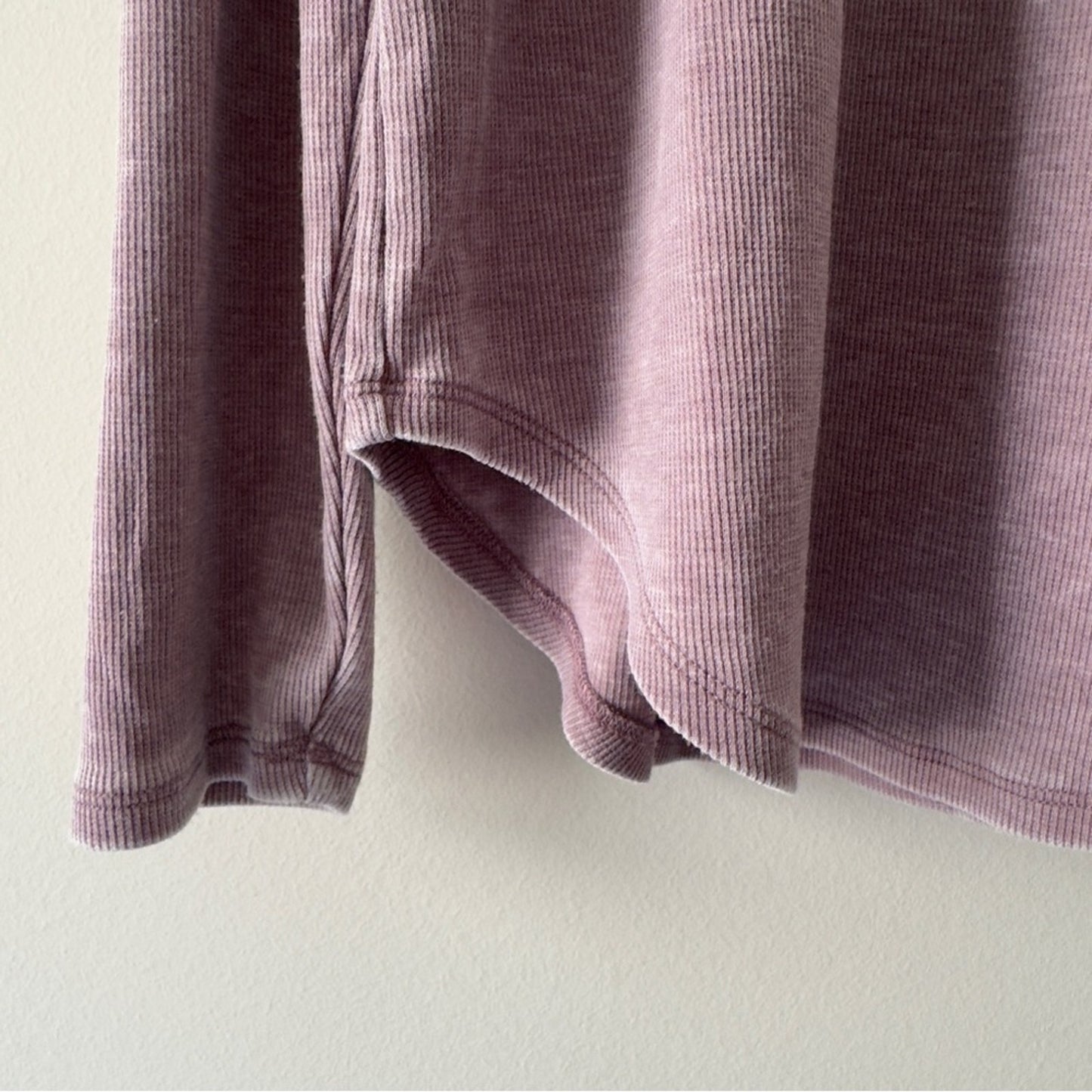 Revolve Chaser Vintage Rib Strappy Long Sleeve Open Shoulder Shirttail Tee Top M