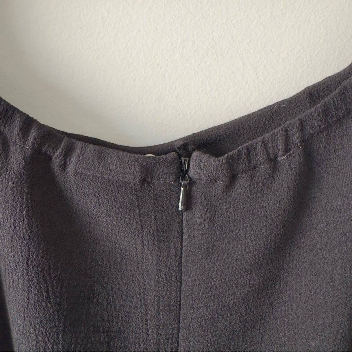 J. Jill Black Maxi Skirt ruffle side tie strings waist zipper zip up back solid