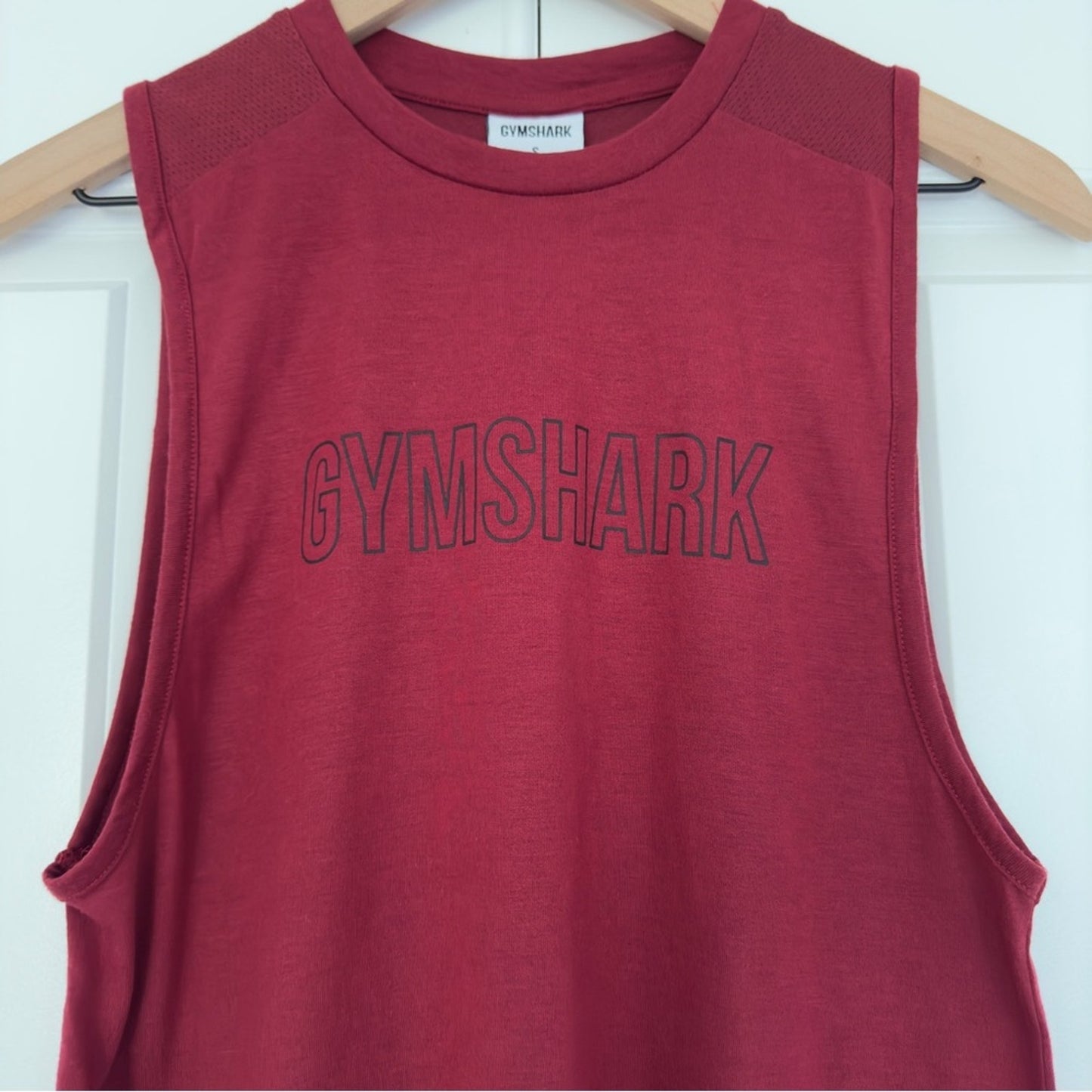 Gymshark sleeveless athletic tank top gym workout red black Athleisure active S