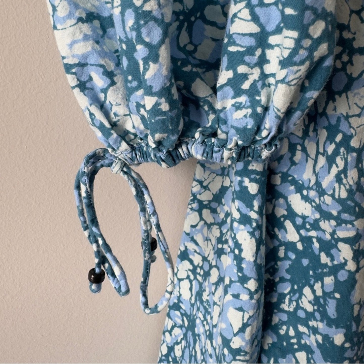 Revolve House of Harlow 1960 floral mini dress short bow balloon sleeve ruffle L