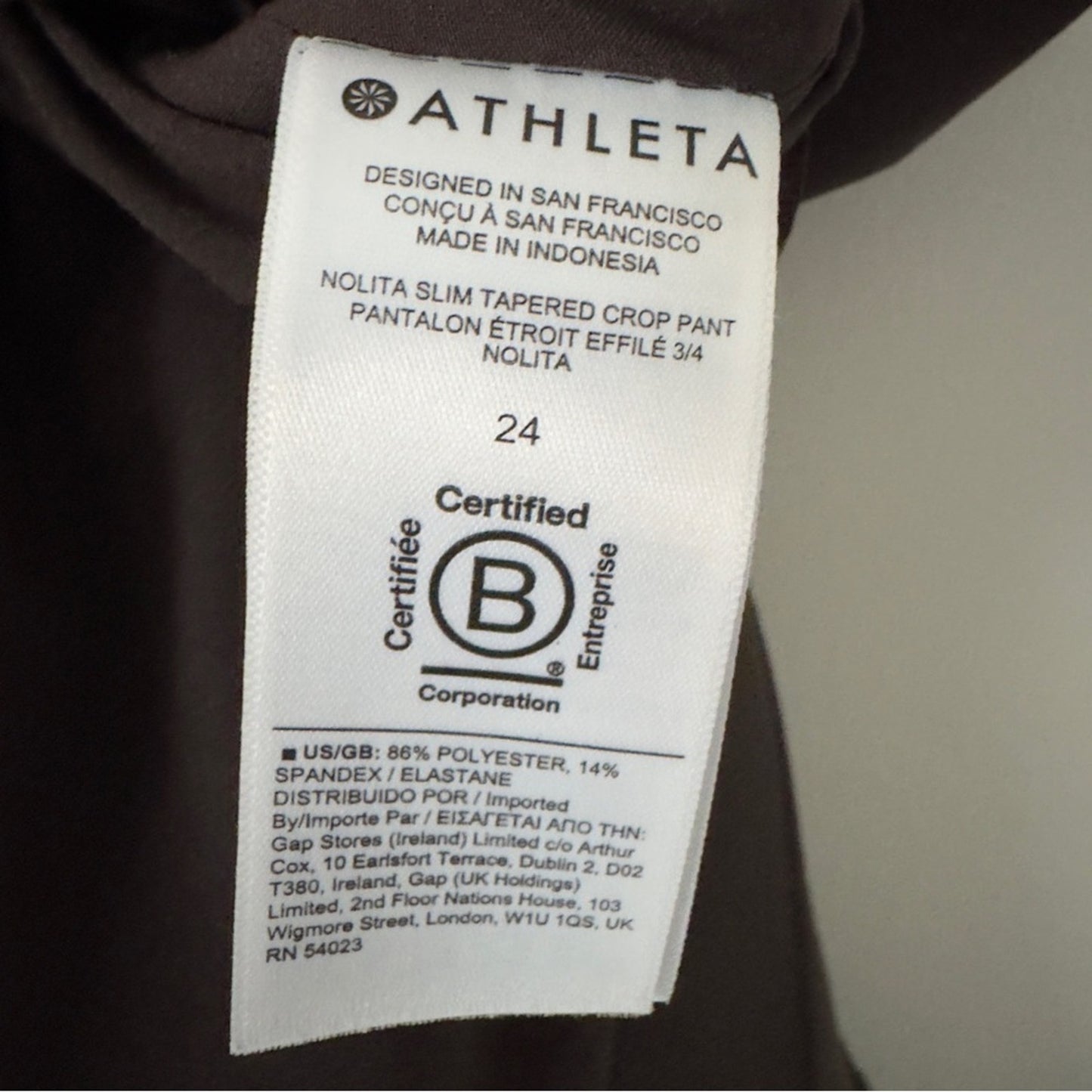 Athleta Nolita Slim Tapered Crop Pant Dark Brown Cropped Pants Athletic Active